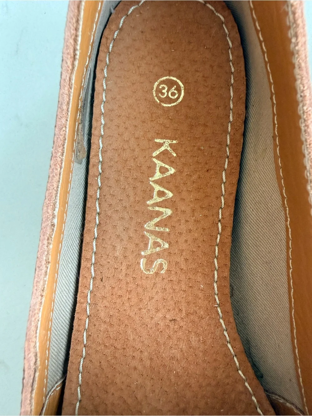 Kaanas Brown Slip On Loafer with Textured Toe 36